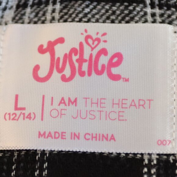 Justice Flowered Plaid and floral button up Size L - Picture 2 of 9